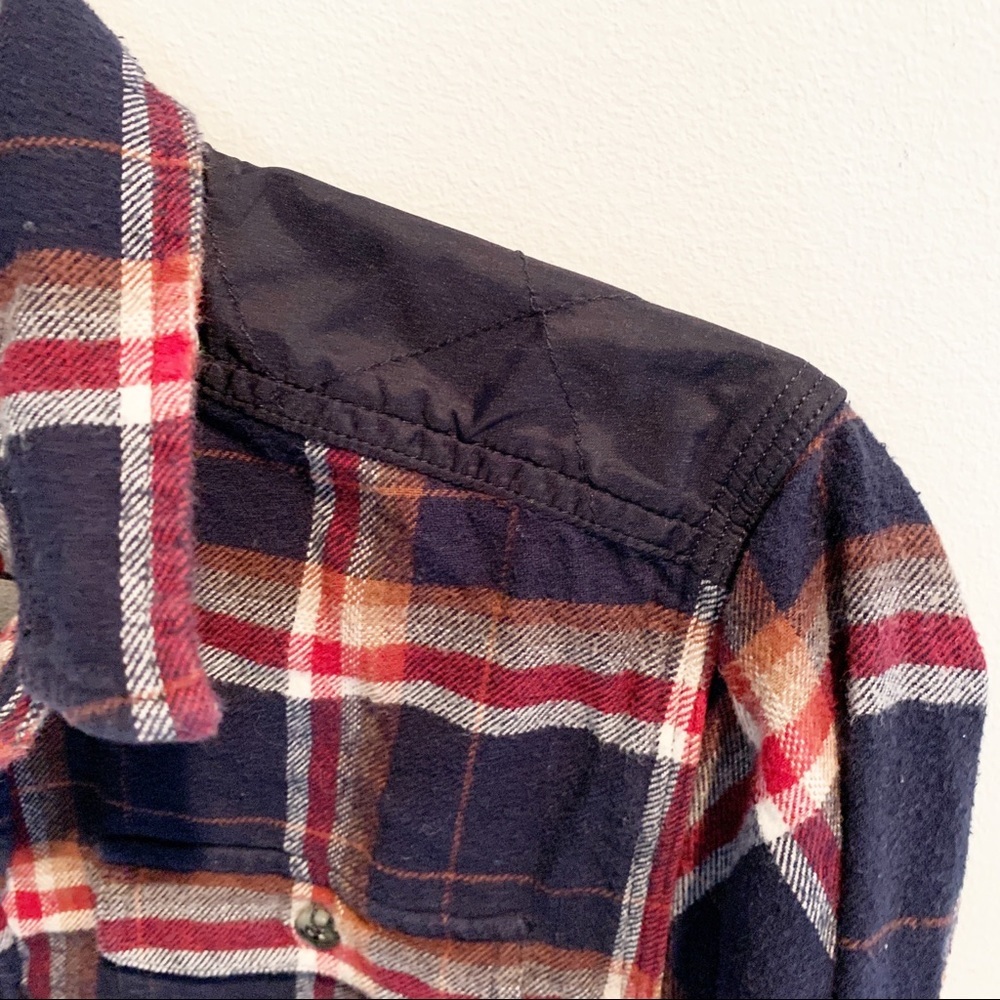 Gap kids boys XXL plaid flannel with elbow patches - Picture 3 of 7